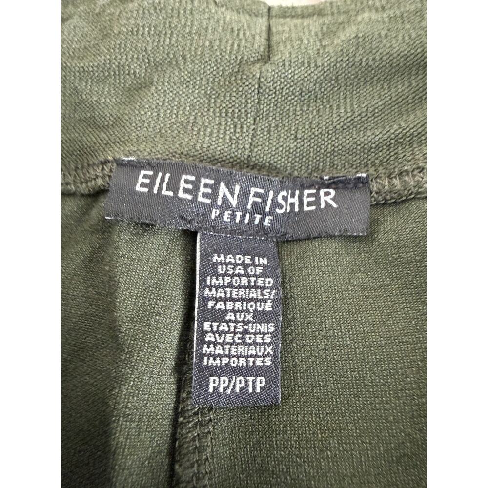 Eileen Fisher Petite Size PP Stretch Minimalist Straight Leg Pants Olive Green - Picture 7 of 9